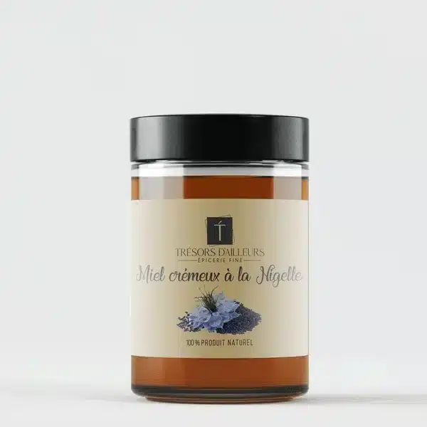 Pot de miel crémeux à la nigelle d'Égypte